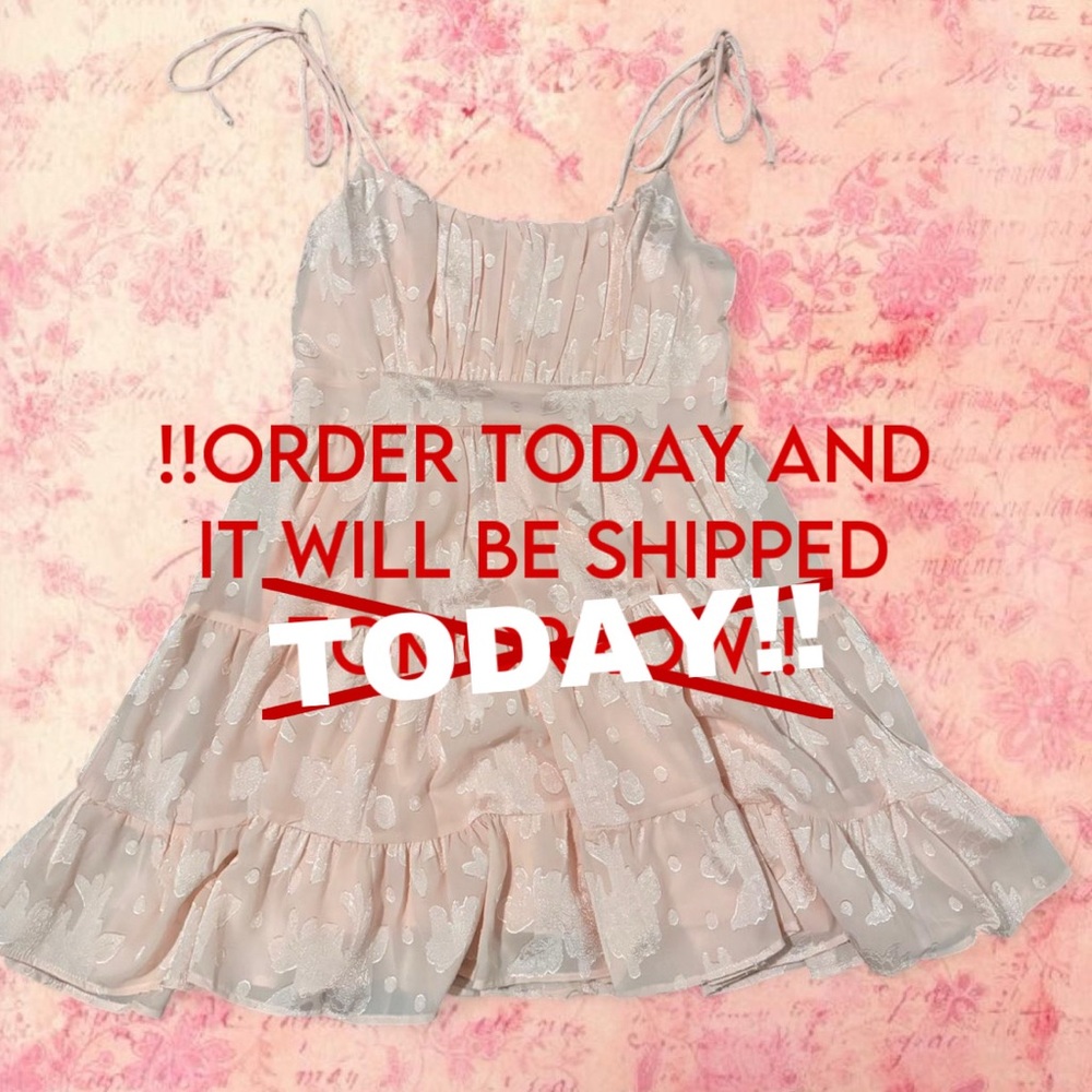 Pink Tiered Tie Strap Mini Dress (NWT)
